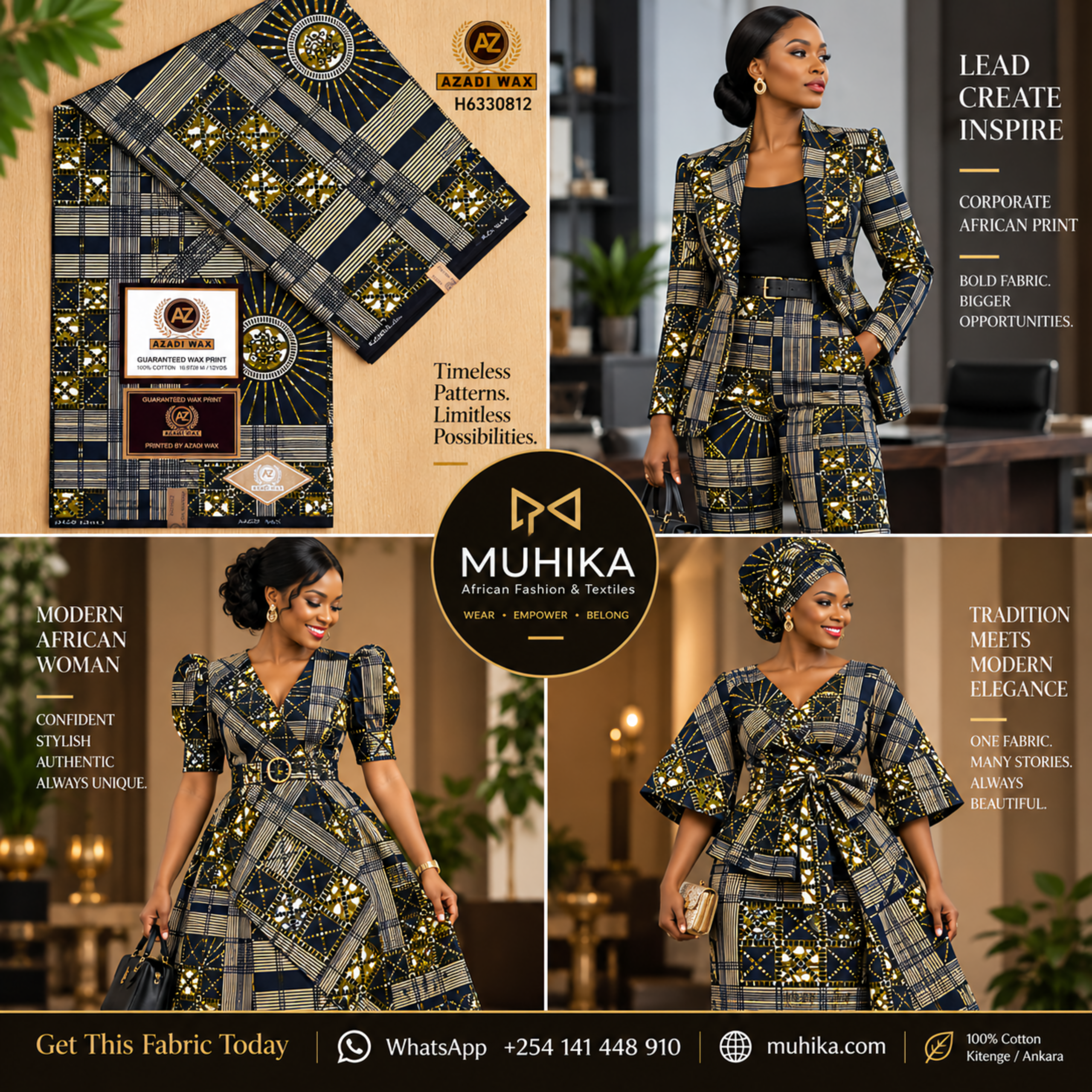 H6330812 Kitenge Fabric | Geometric African Print