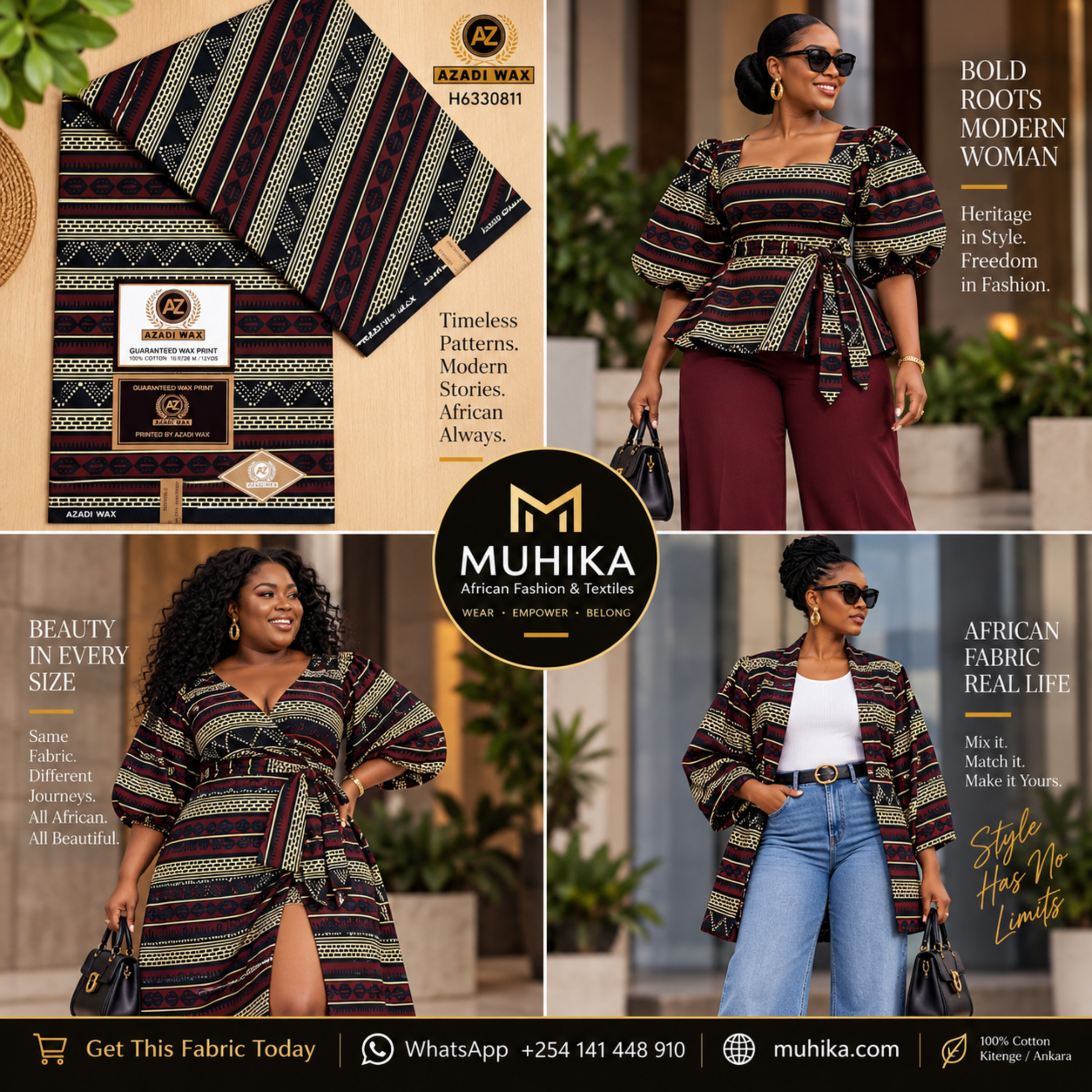 H6330811 Kitenge Fabric | Geometric African Print